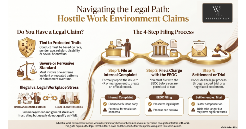 Hostile work environment attorney meeting with employee at Westview Law