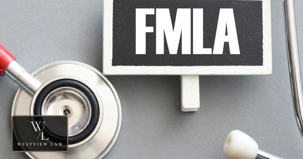 FMLA sign with a stethoscope representing medical qualifications for intermittent family and medical leave